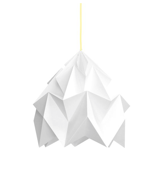 Moth XL Lámpara de papel origami Blanca