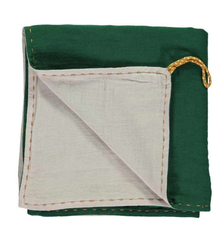 Double Layer Reversible Swaddle Blanket Green