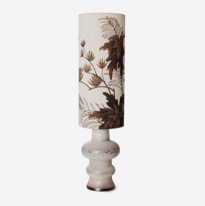 Lámpara cerámica con pantalla de flores